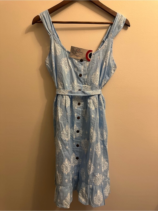 Sacred Threads Dresses & Skirts - Sacred Threads Light Blue Printed Button-Front Dress